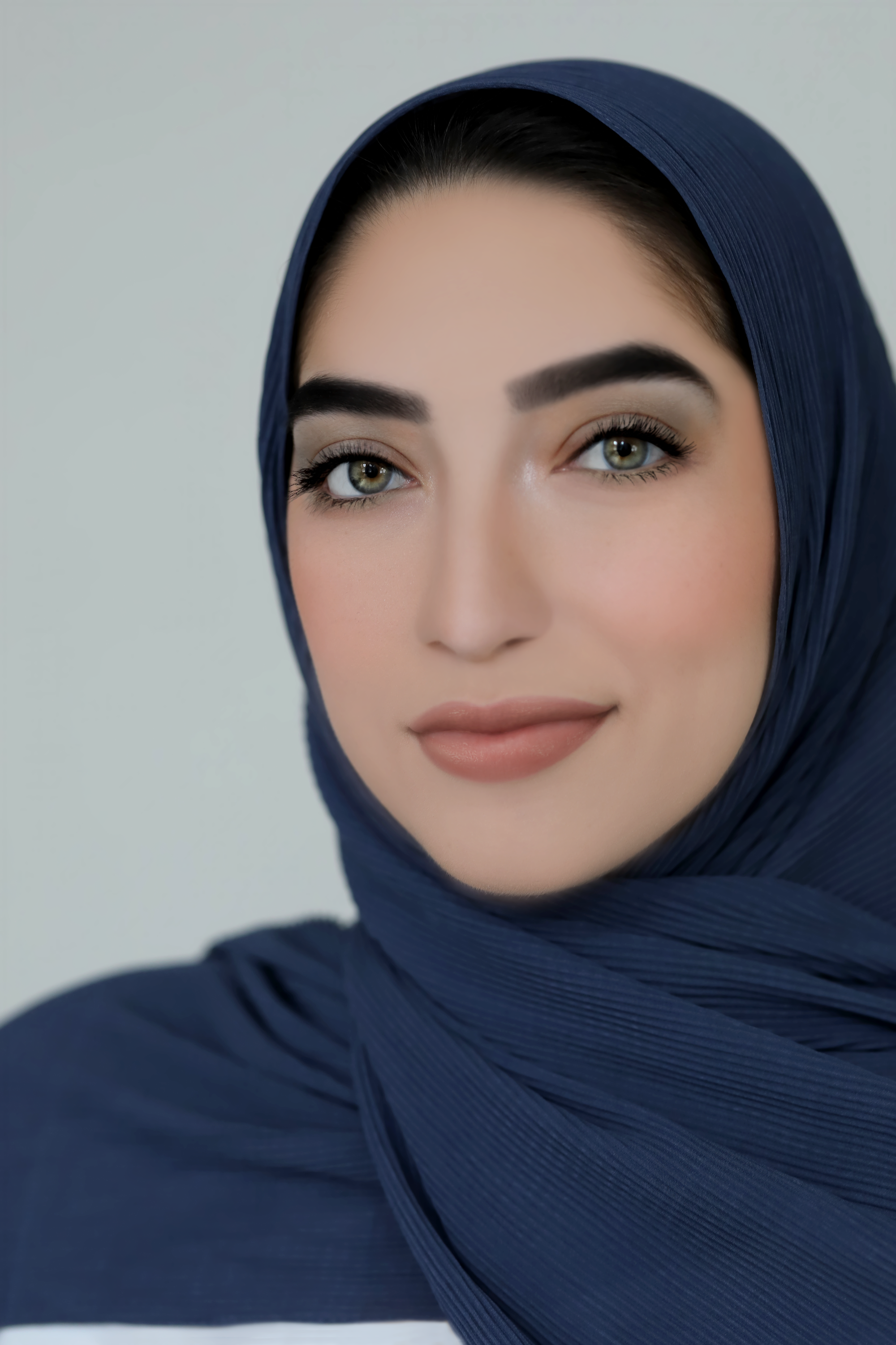 Pleated Chiffon Hijab-Blue