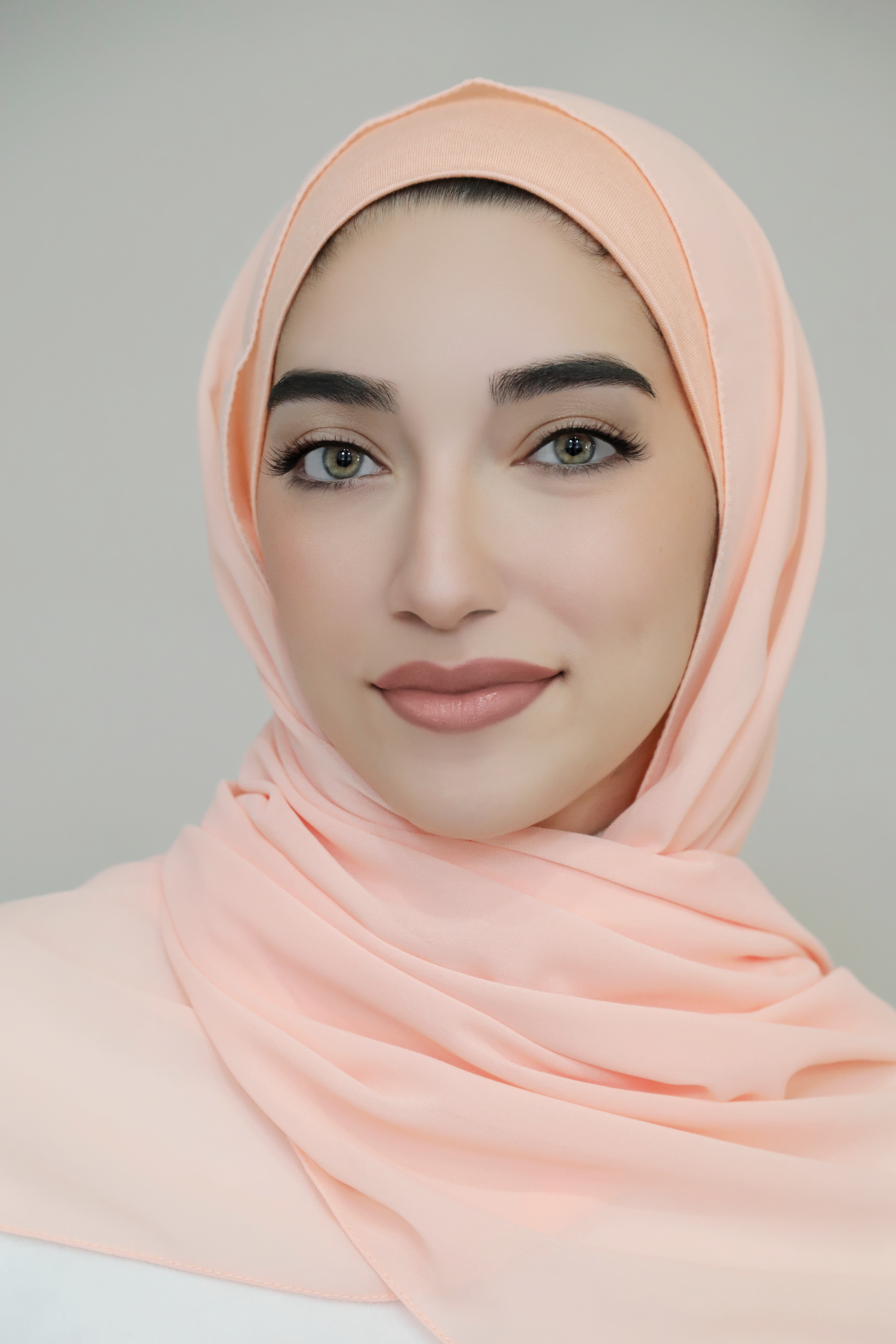 Chiffon Hijab Set-Peach