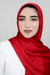 Satin Crinkle Hijab-Crimson
