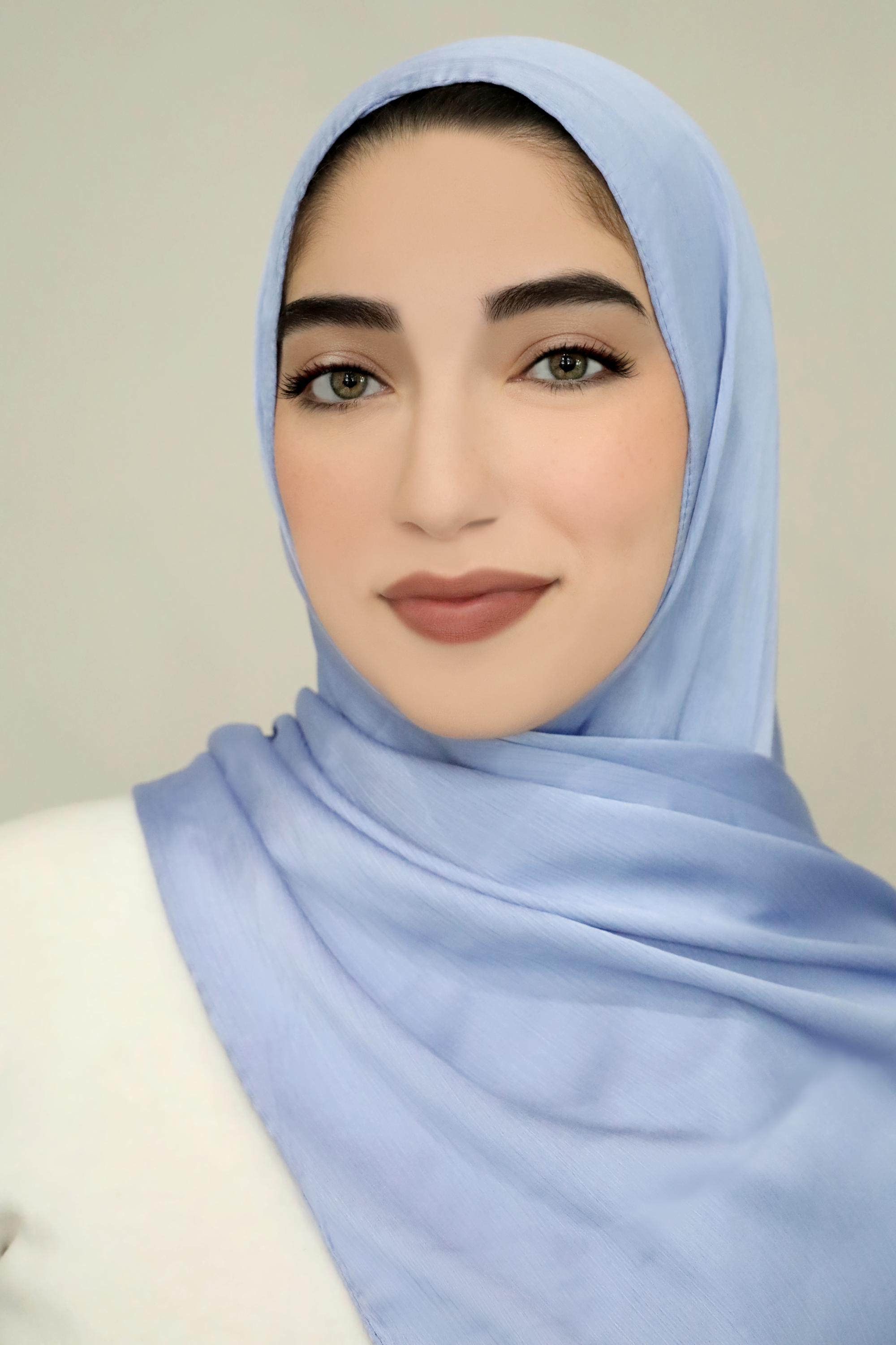 Satin Crinkle Hijab-Blue