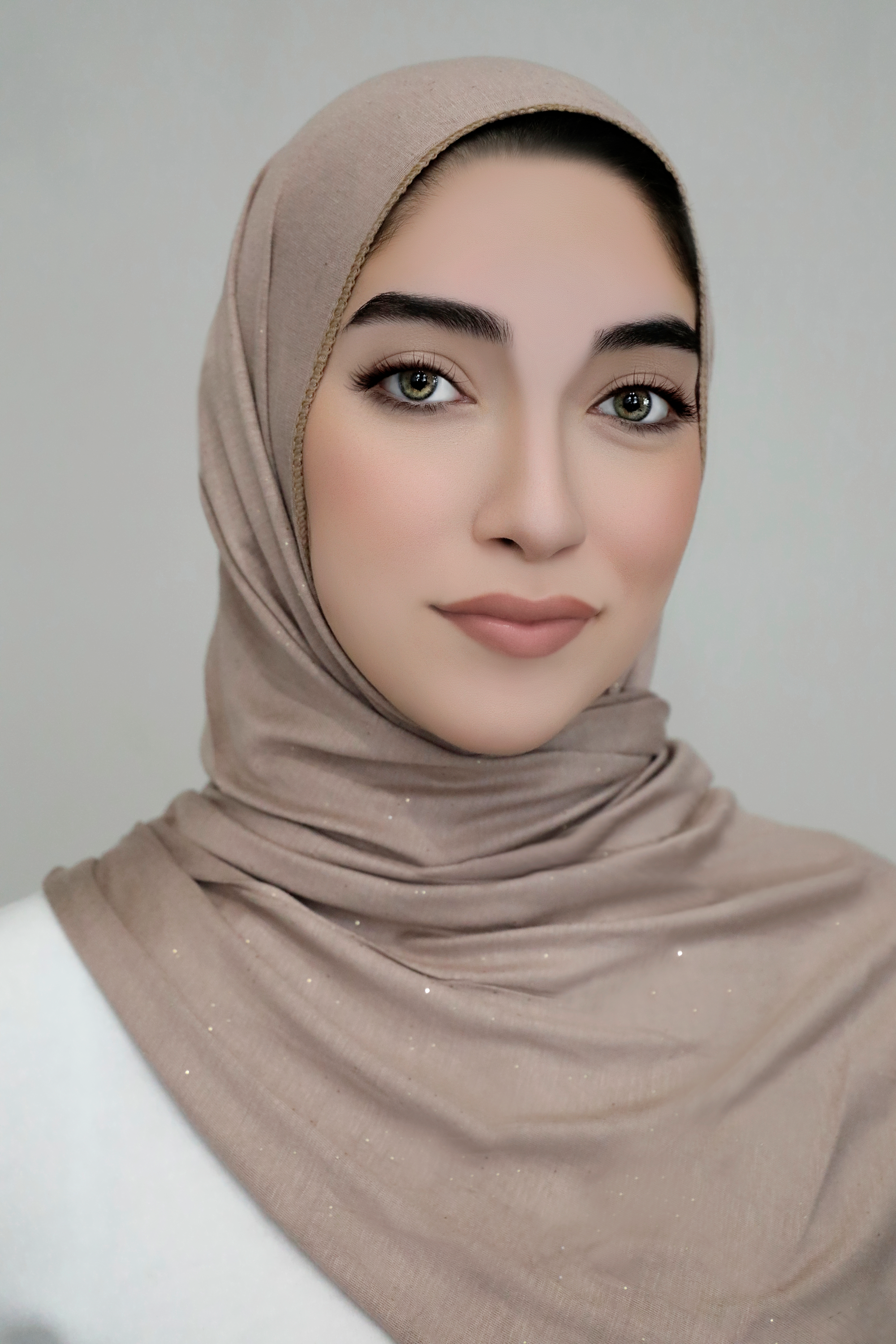 Small Shimmer Jersey Hijab-Light Taupe