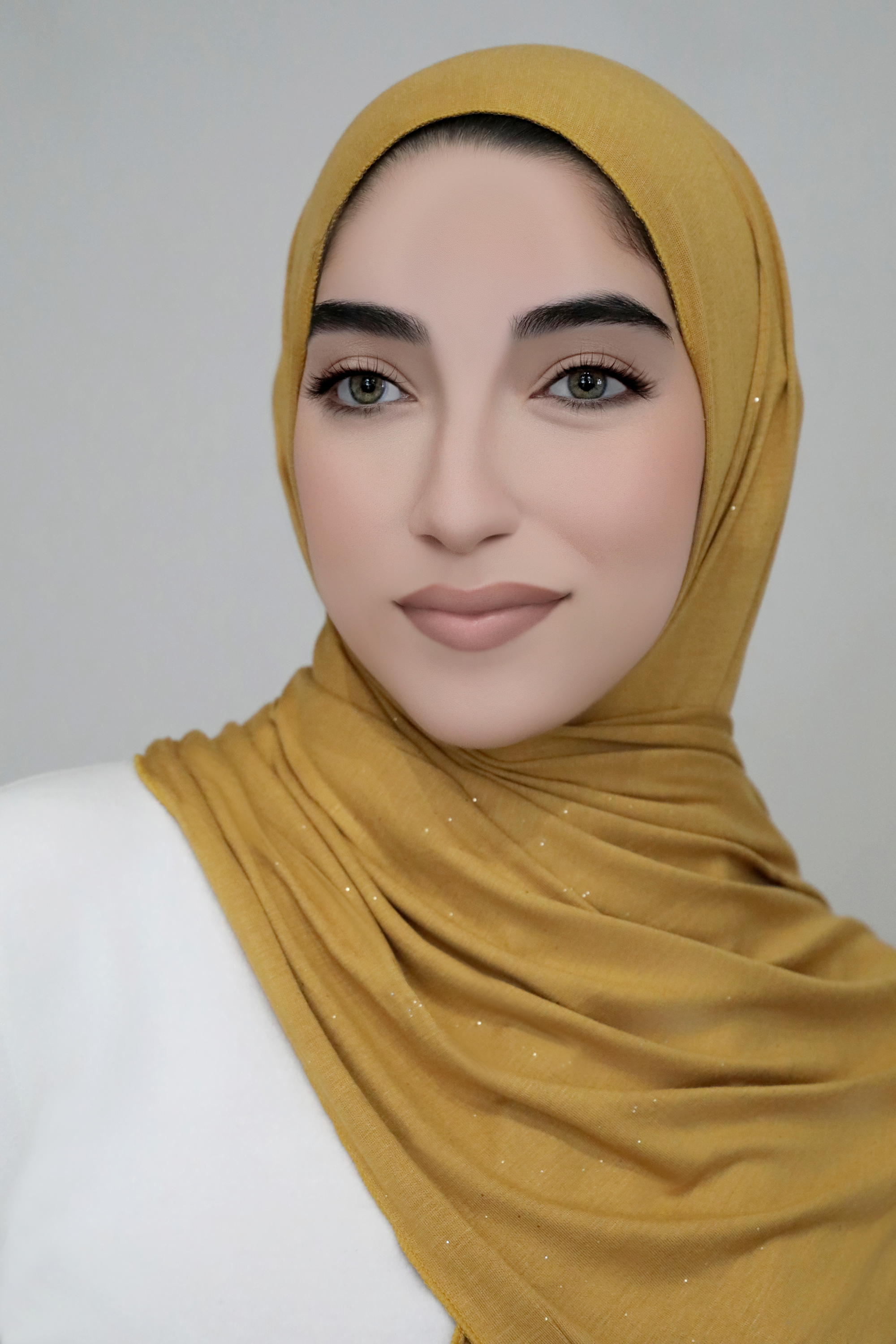 Small Shimmer Jersey Hijab-Gold