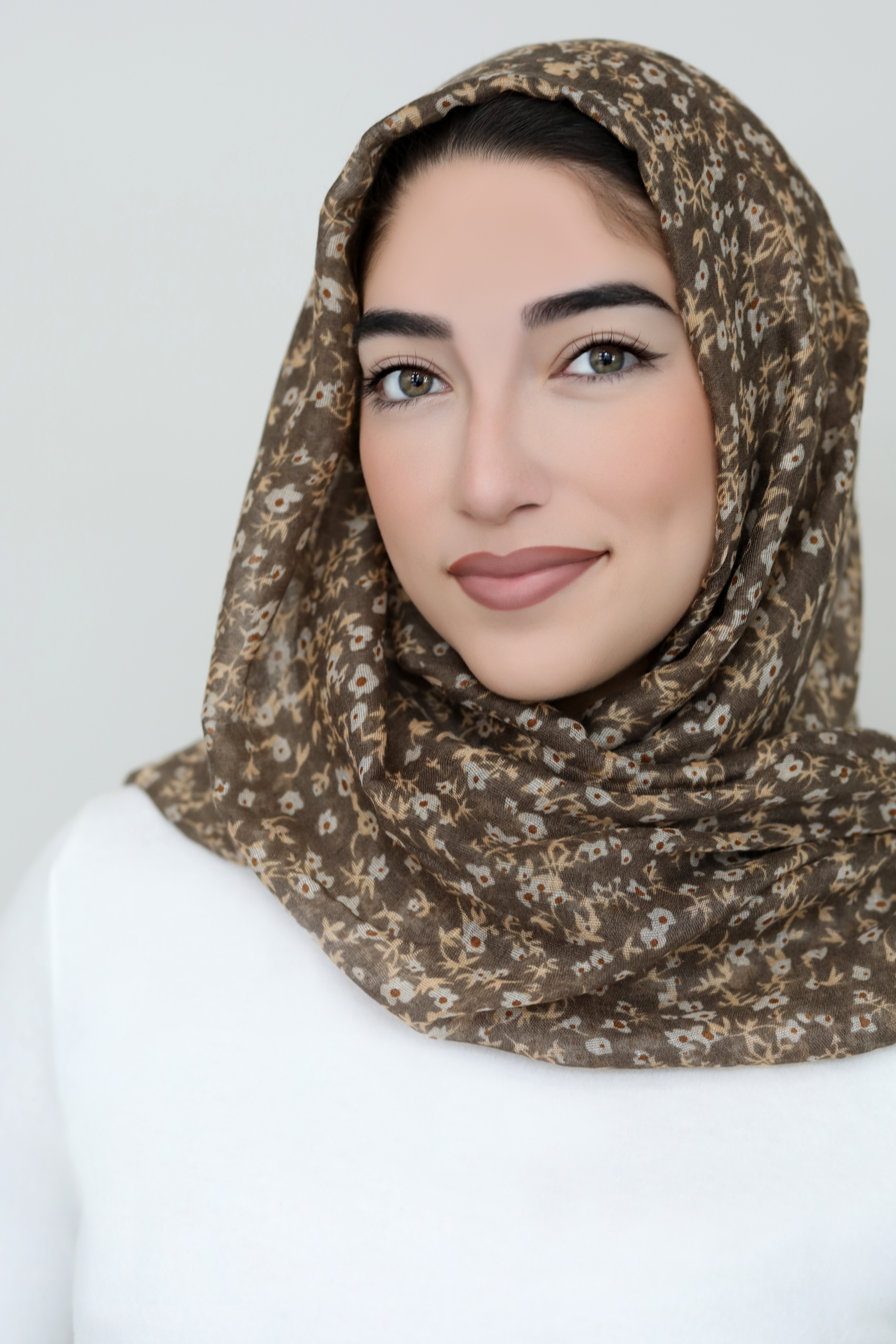 Breezing Through Printed Viscose Hijab-Tan