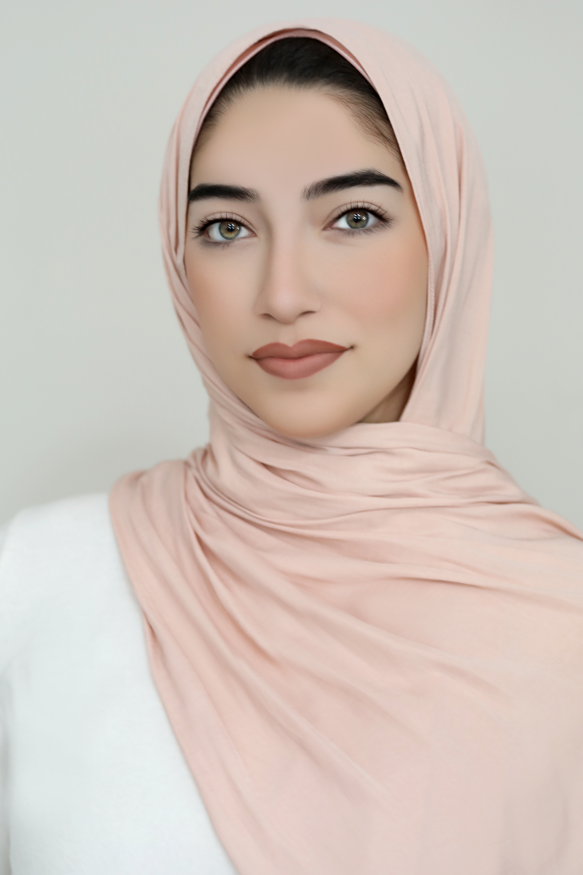 Matte Satin Hijab-Pale Peach