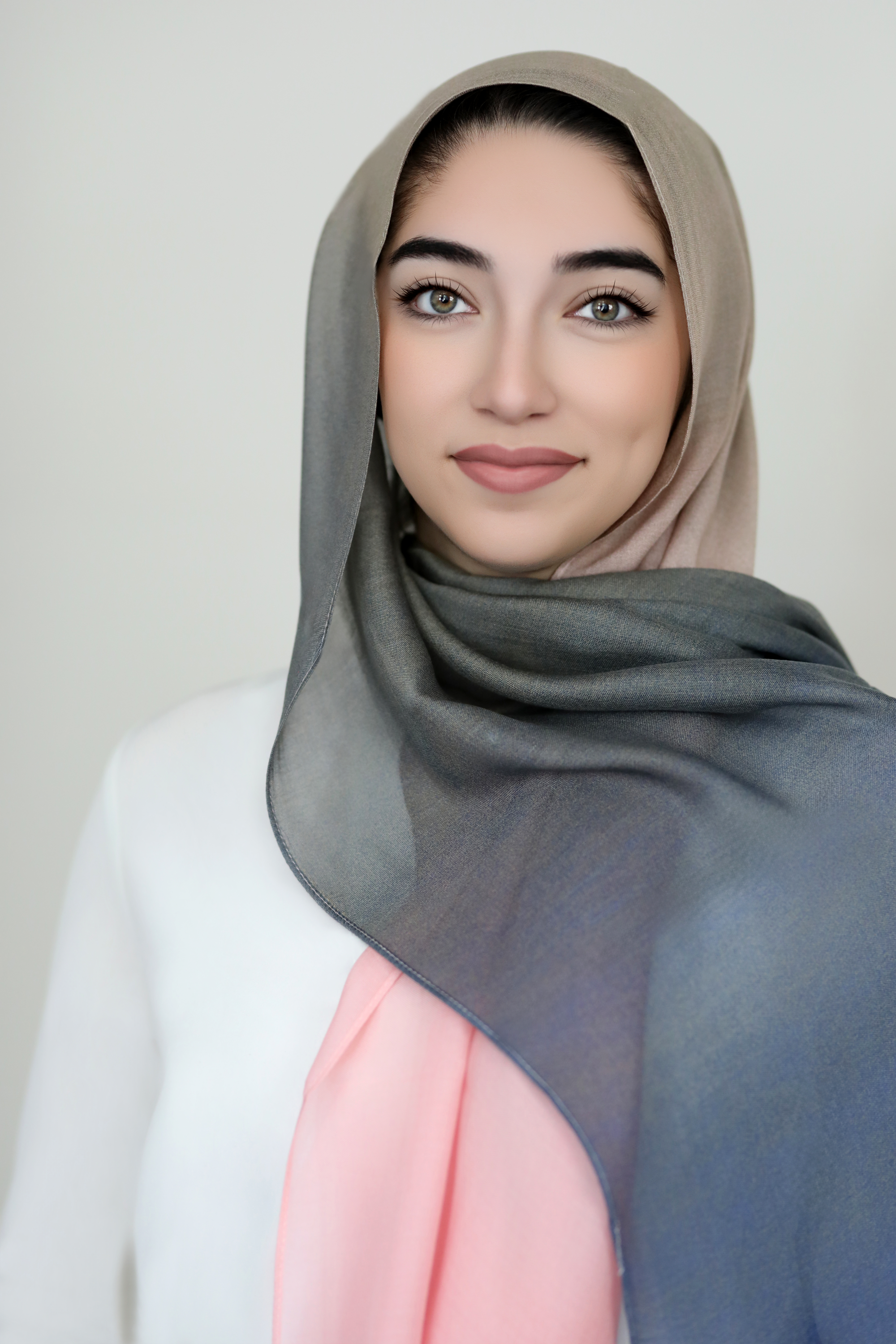 Ombre Modal Hijab-Pink Gray