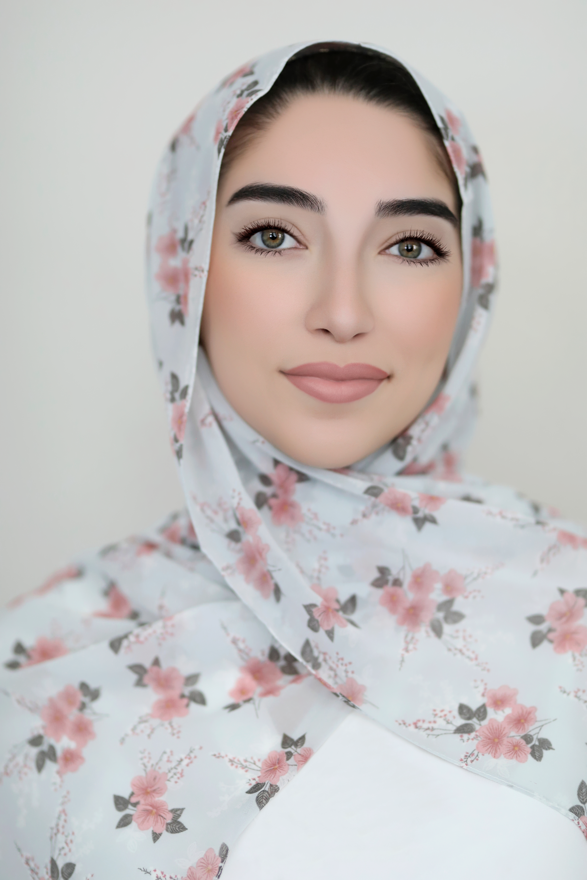 In The Shade Printed Chiffon Hijab-Blue Mist