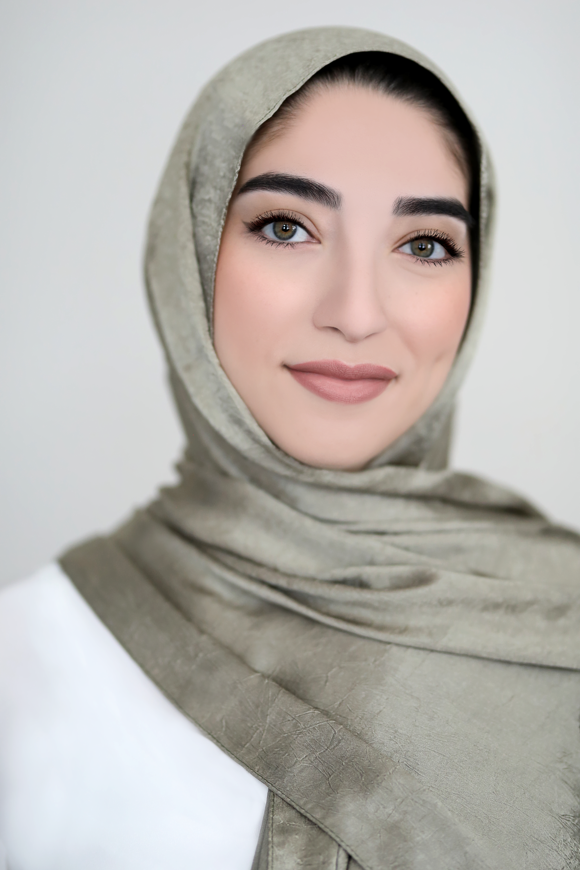 Metallic Crinkle Hijab-Olive