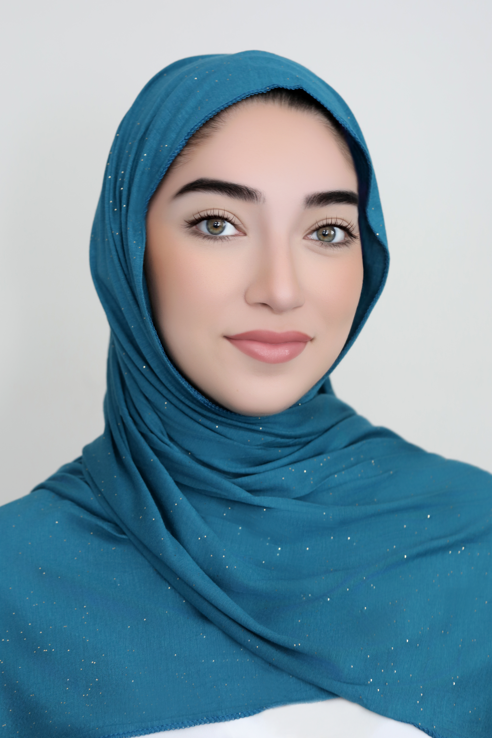 Small Shimmer Jersey Hijab-Turquoise