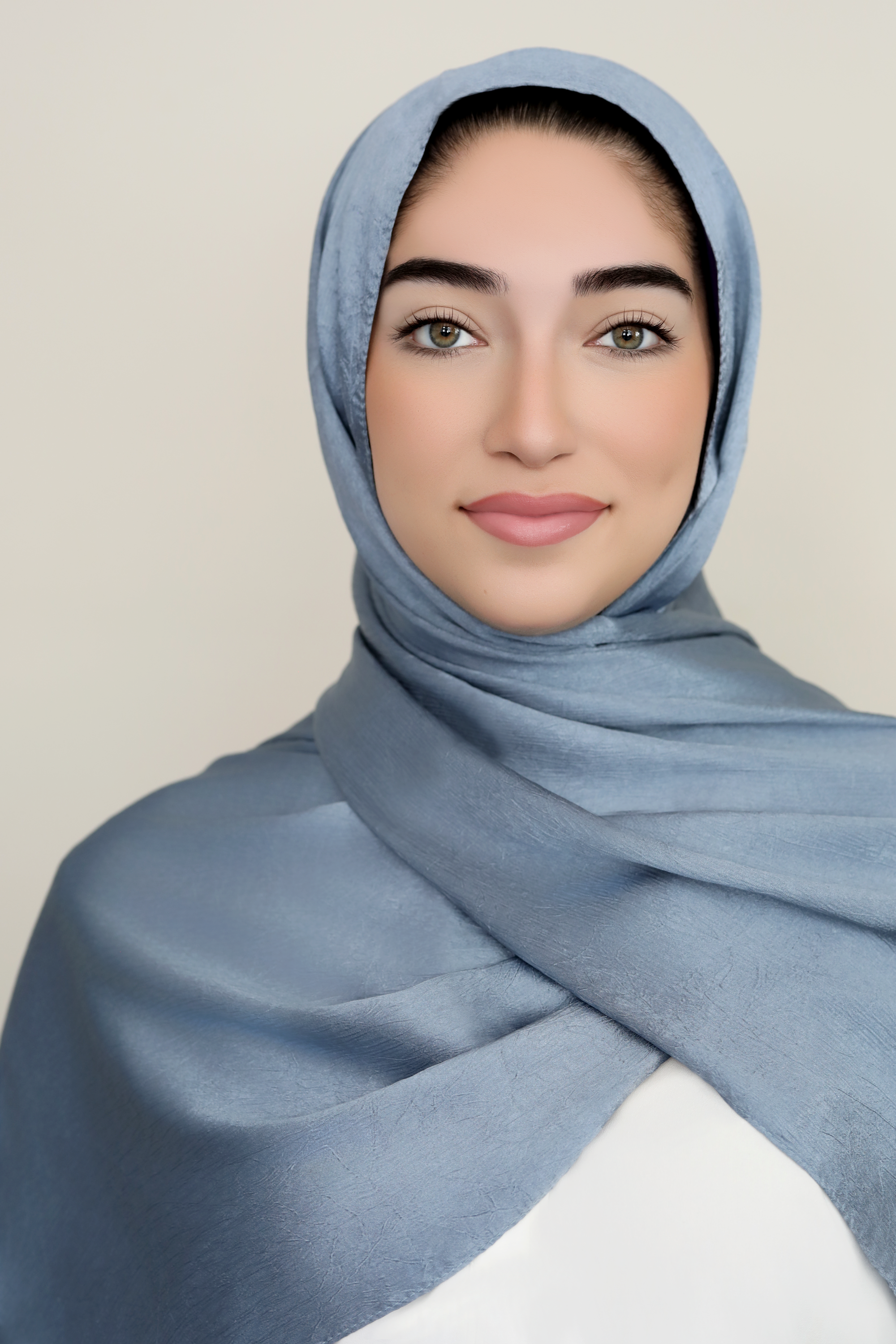 Metallic Crinkle Hijab-Denim