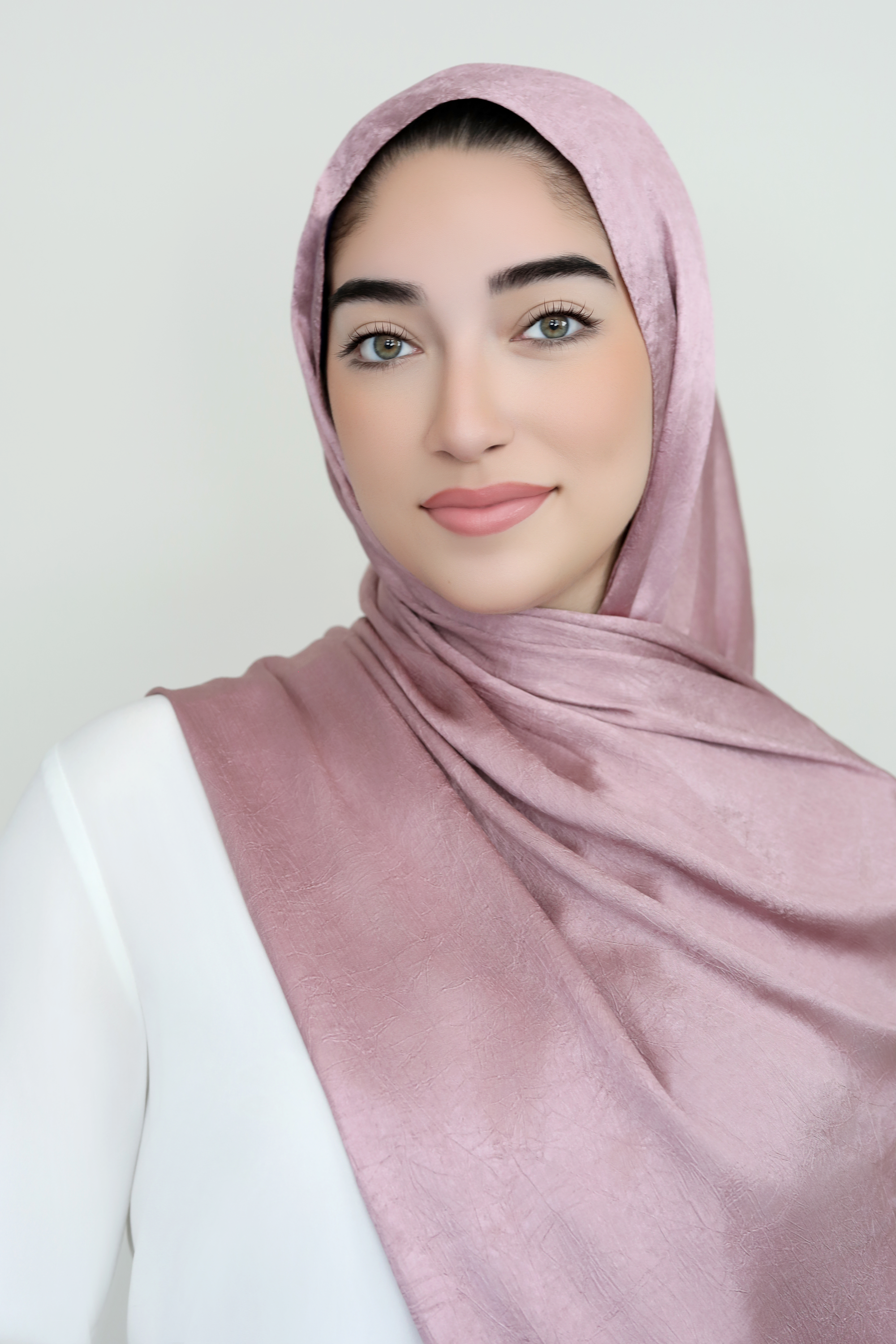 Metallic Crinkle Hijab-Rose