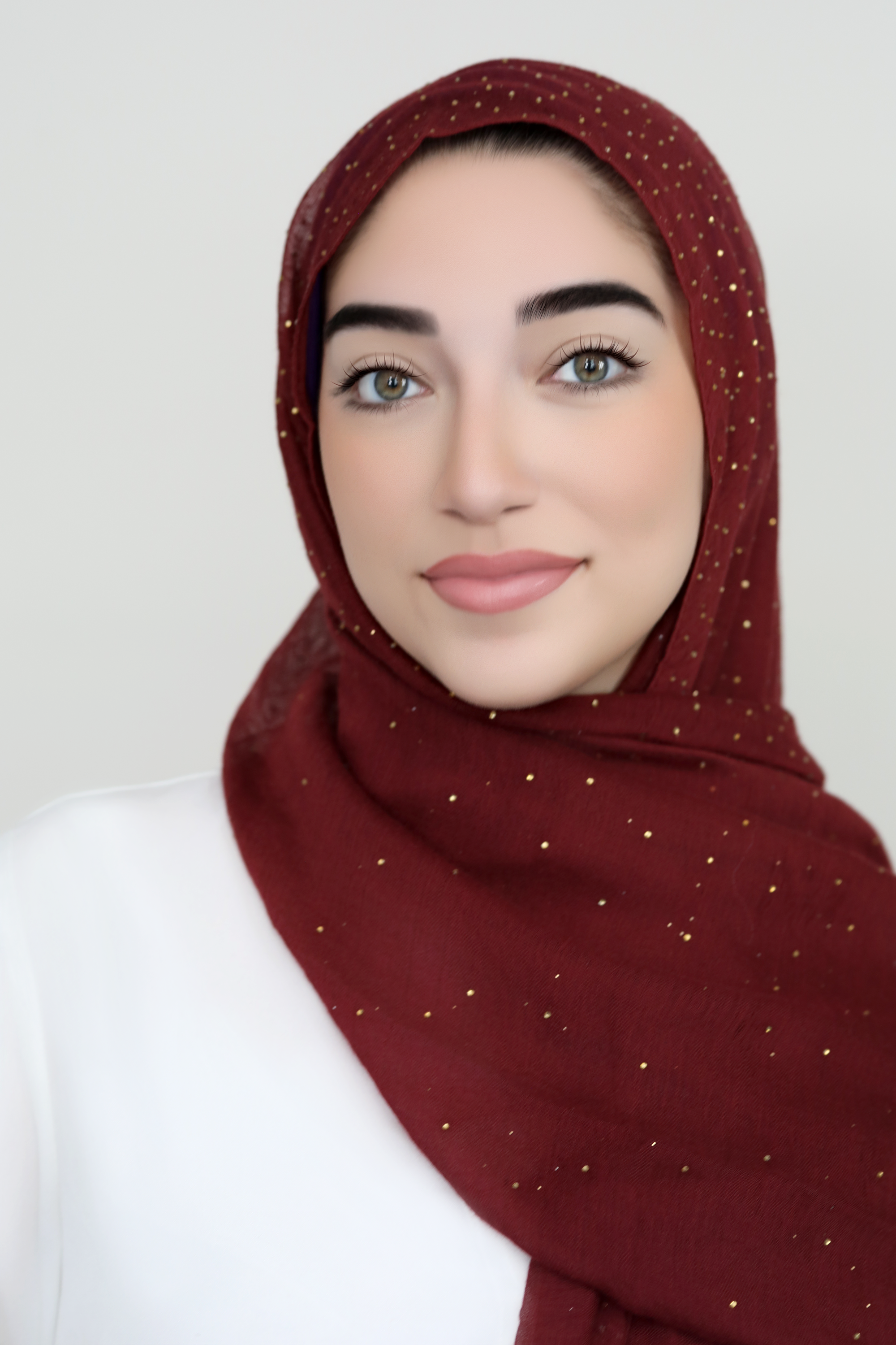 Gold Specks Viscose Hijab-Maroon