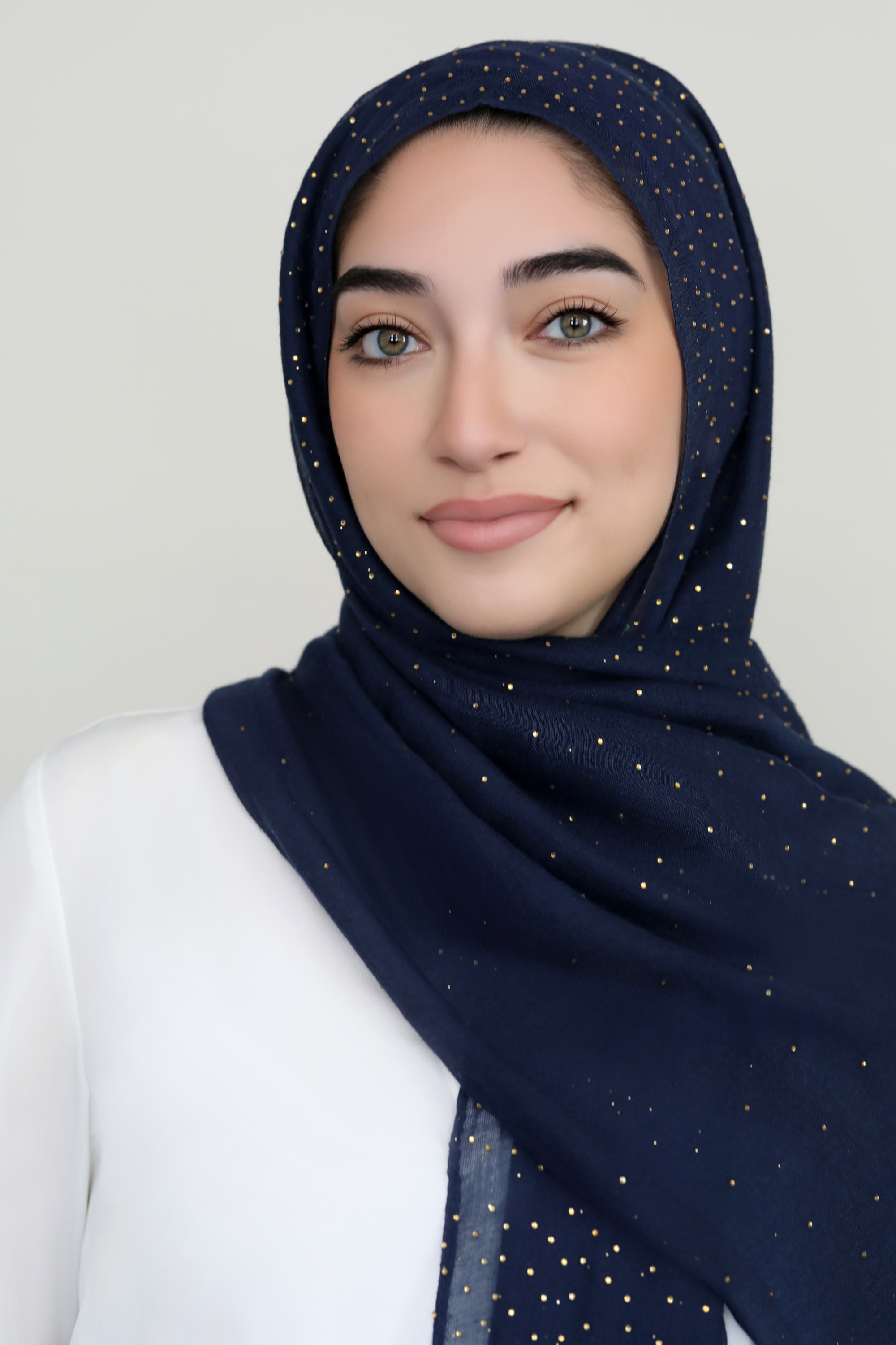 Gold Specks Viscose Hijab-Navy
