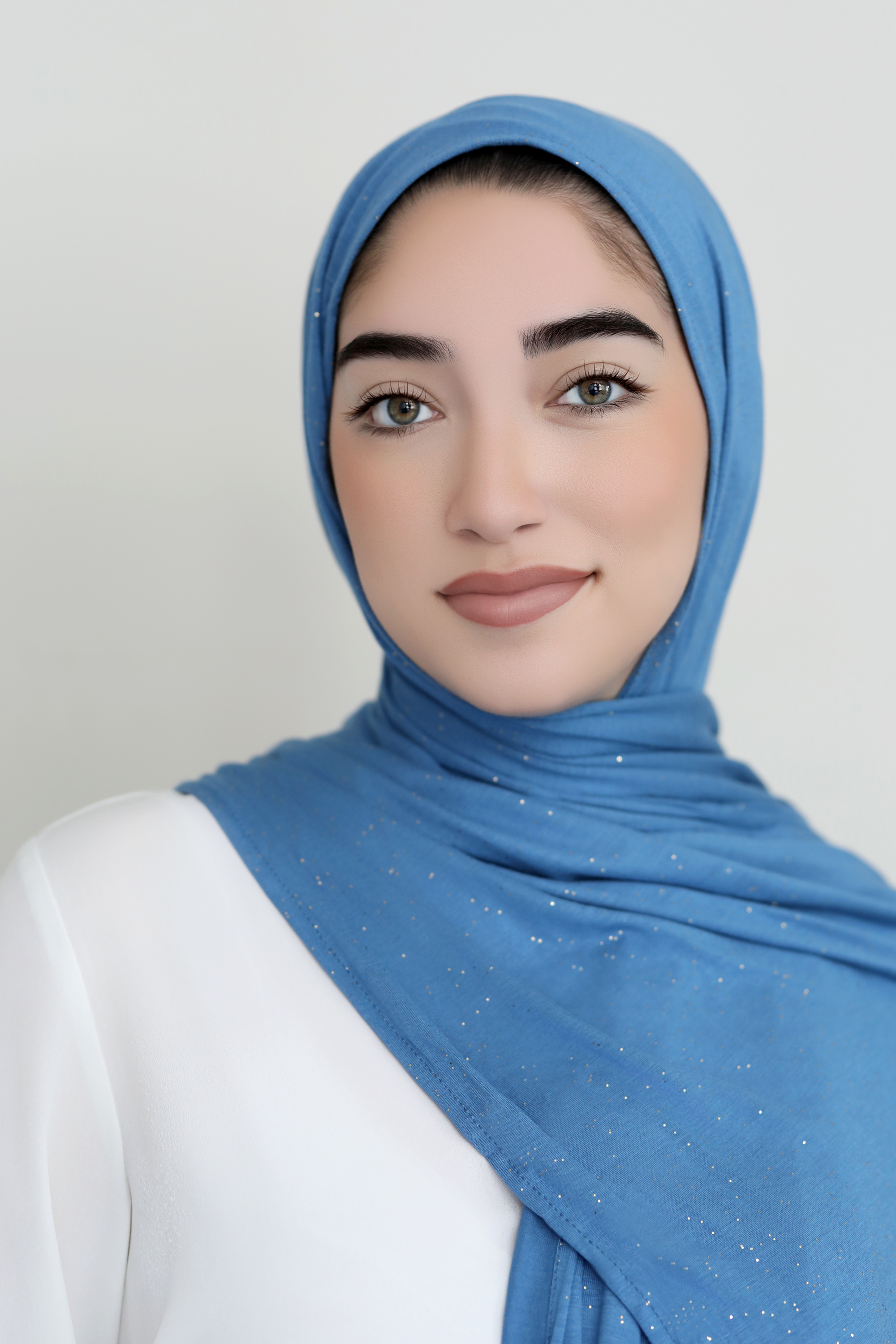 Small Shimmer Jersey Hijab-Denim