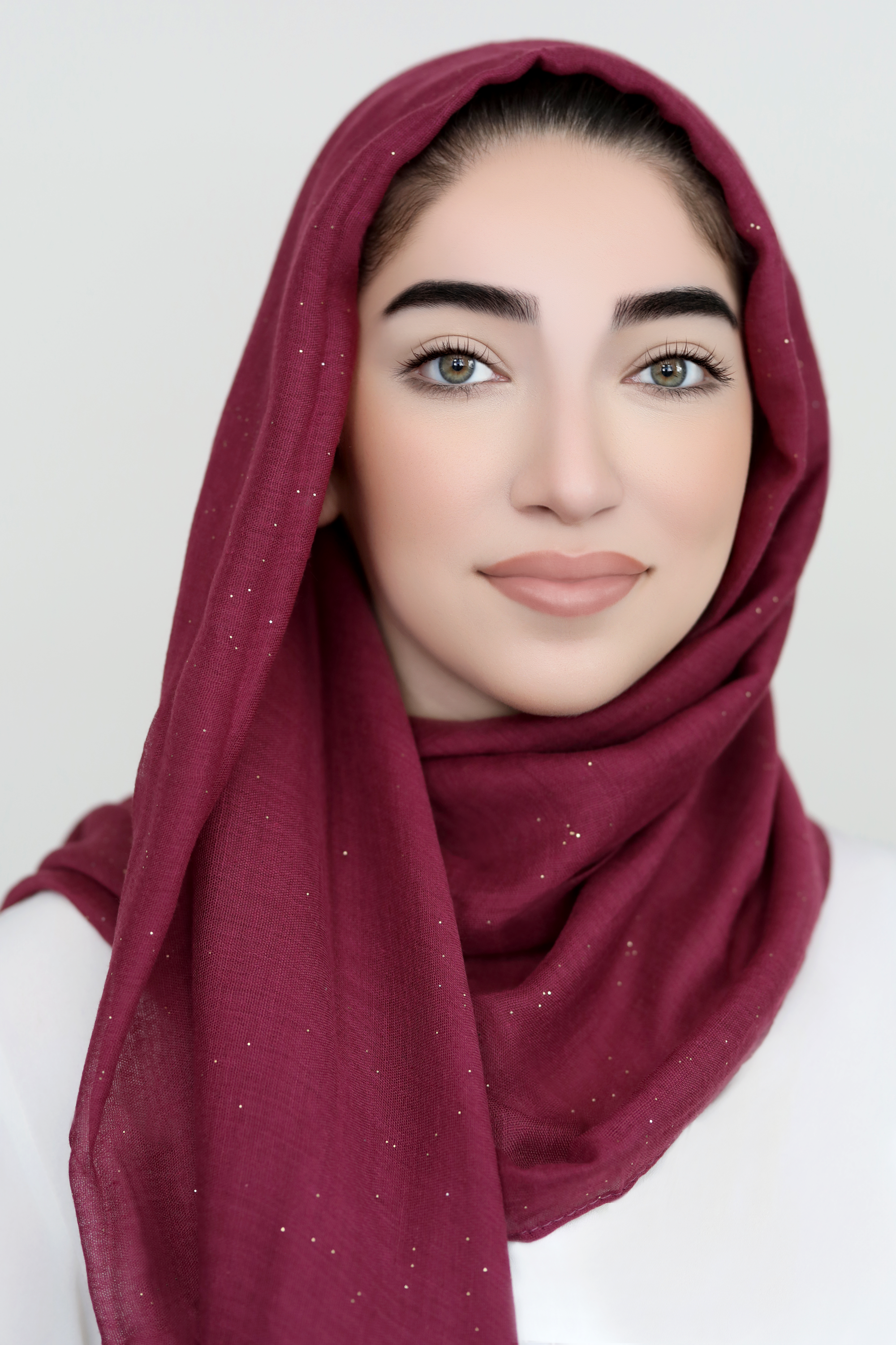 Gold Dust Light Hijab-Maroon