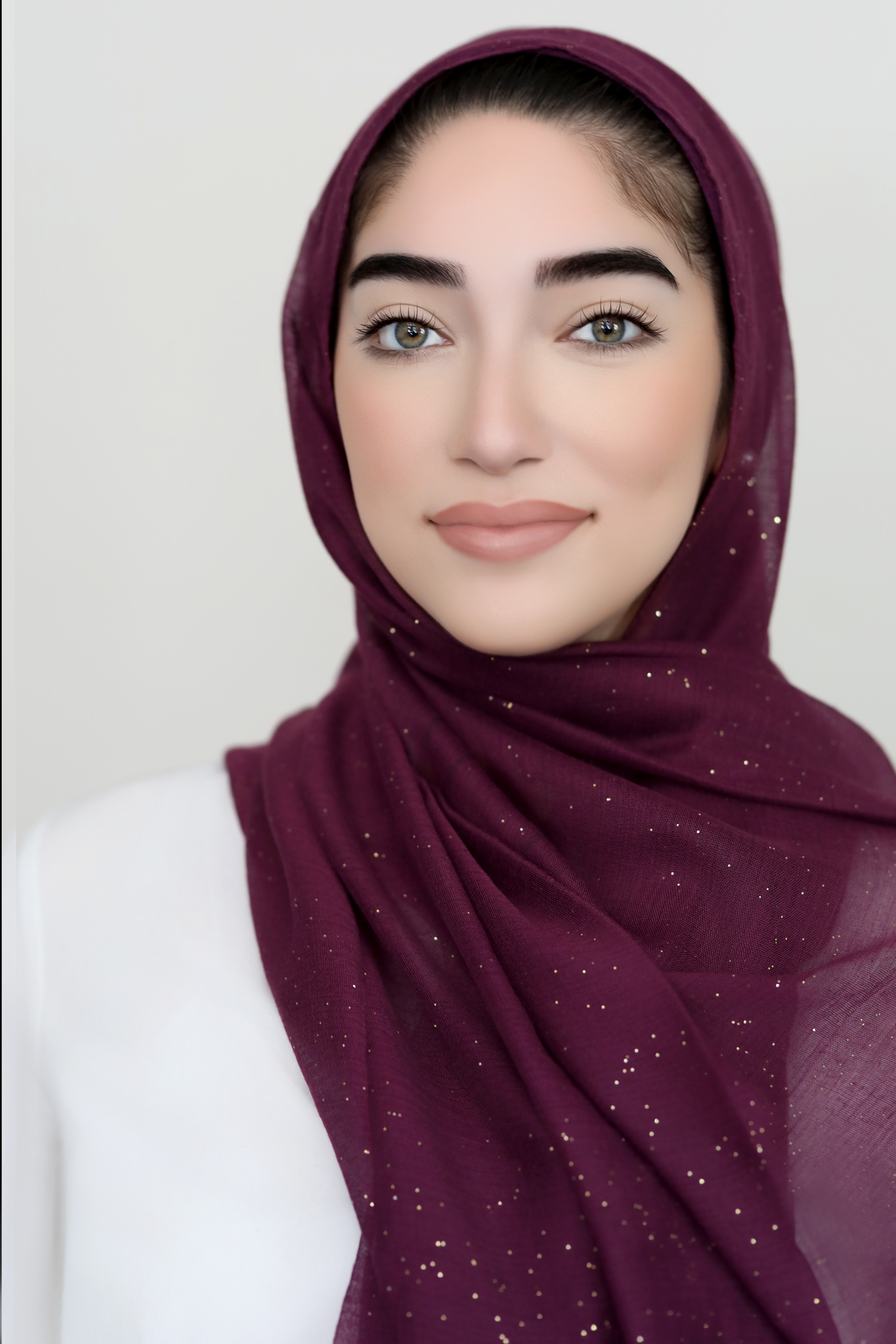 Gold Dust Light Hijab-Grape