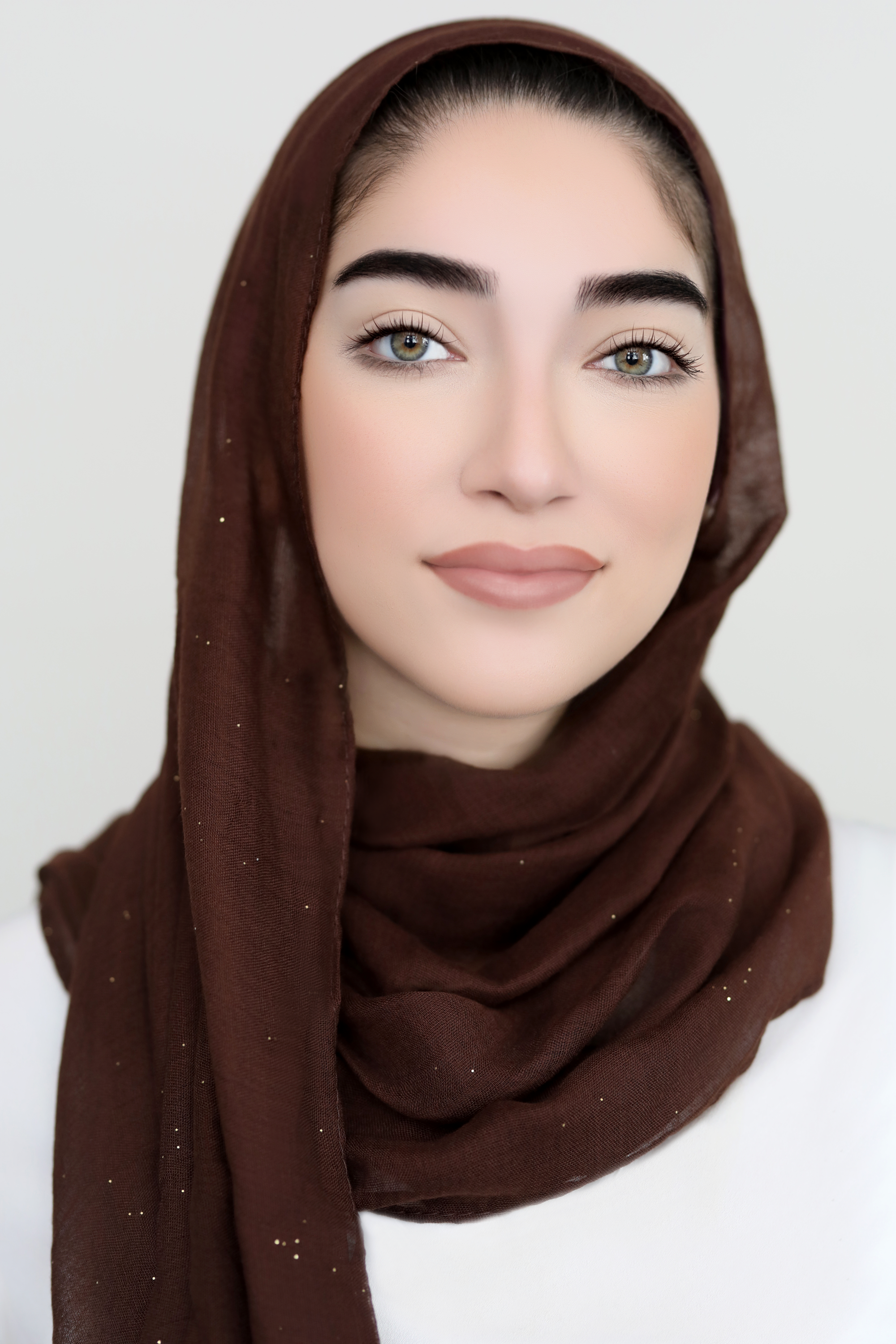 Gold Dust Light Hijab-Brown