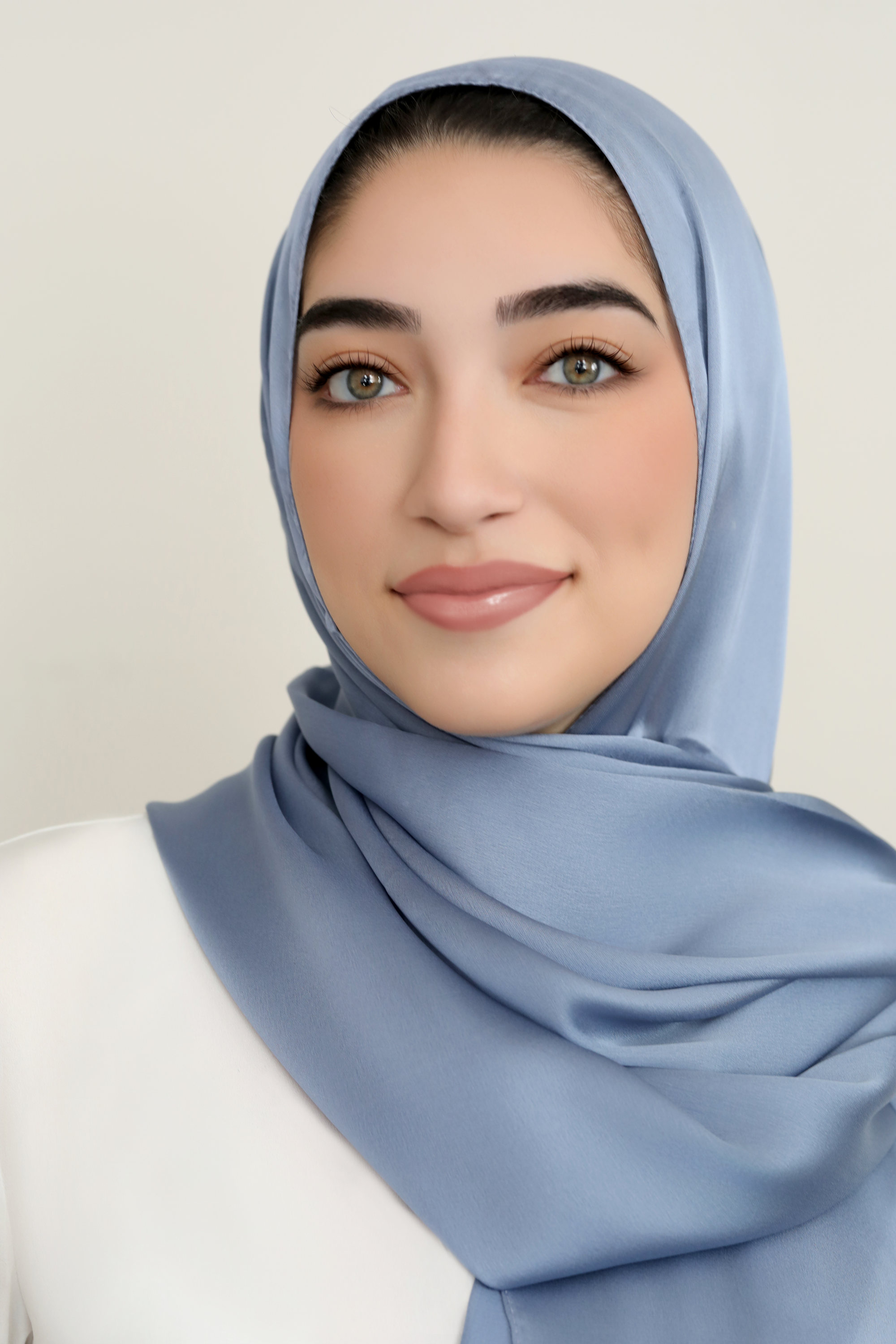 Silky Satin Hijab-Denim