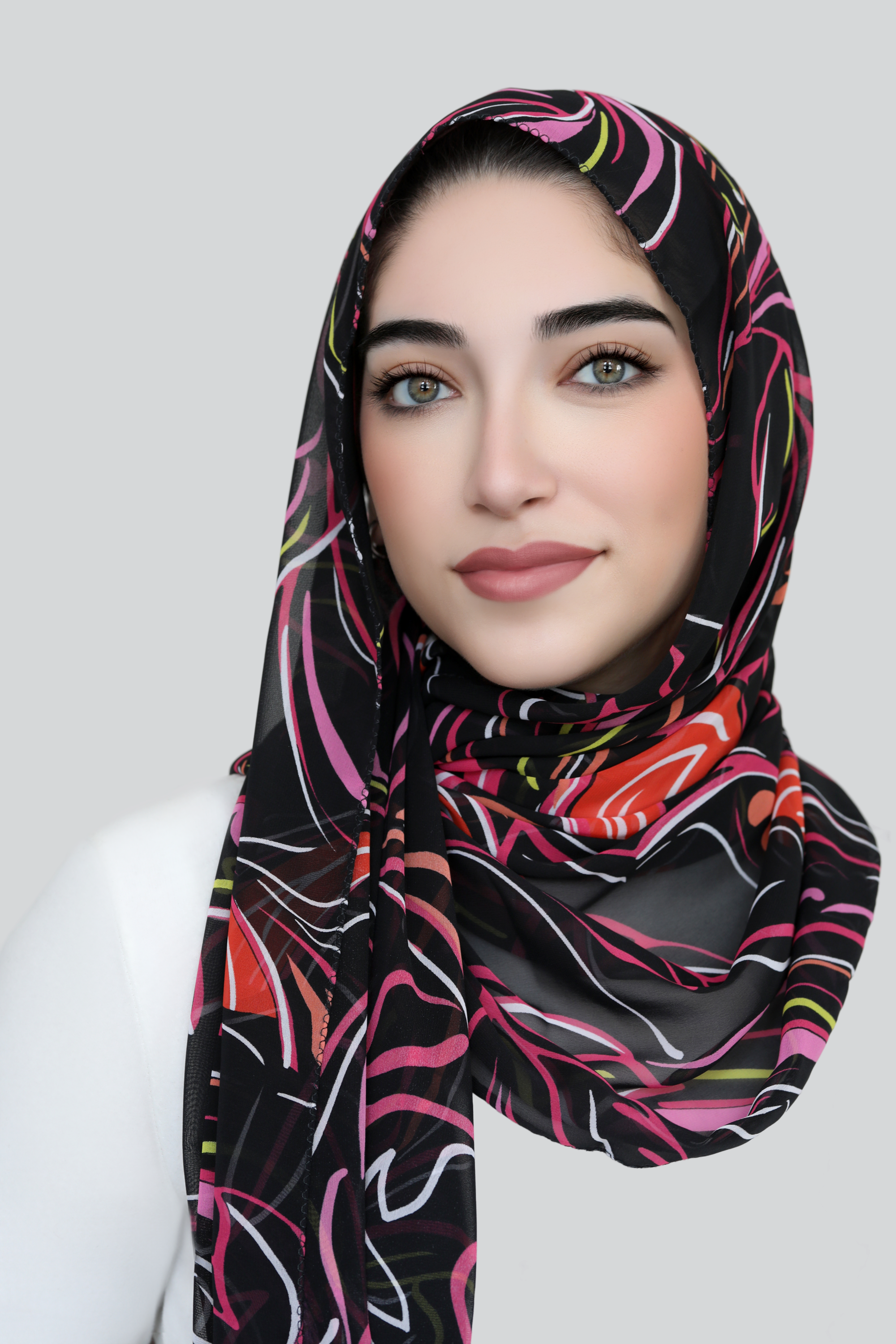 Neon Pulse Signature Chiffon Hijab