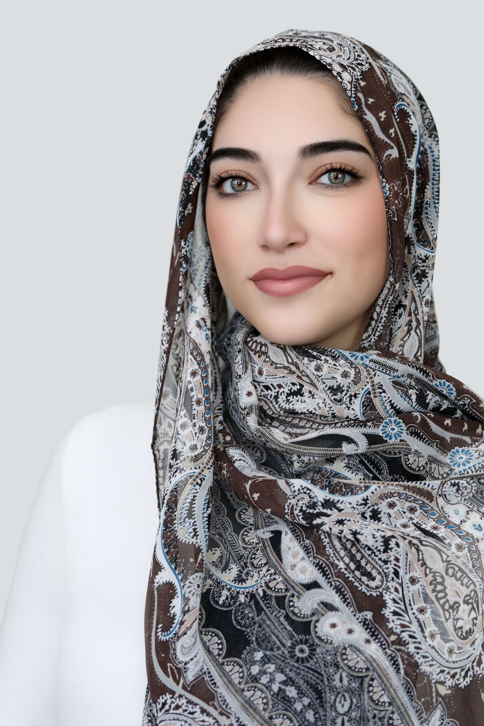 Espresso Paisley Signature Chiffon Hijab