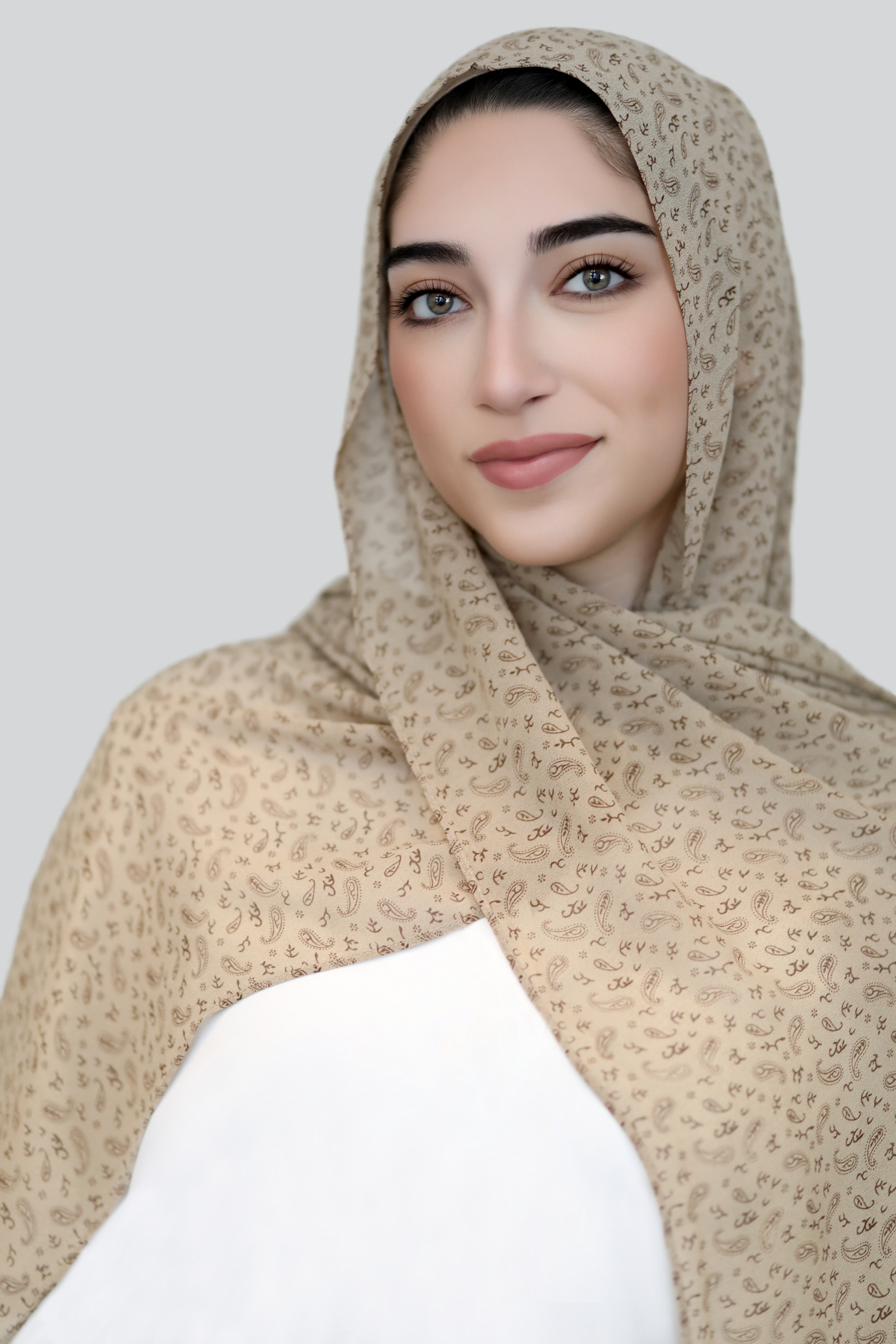 Sand Paisley Chiffon Hijab