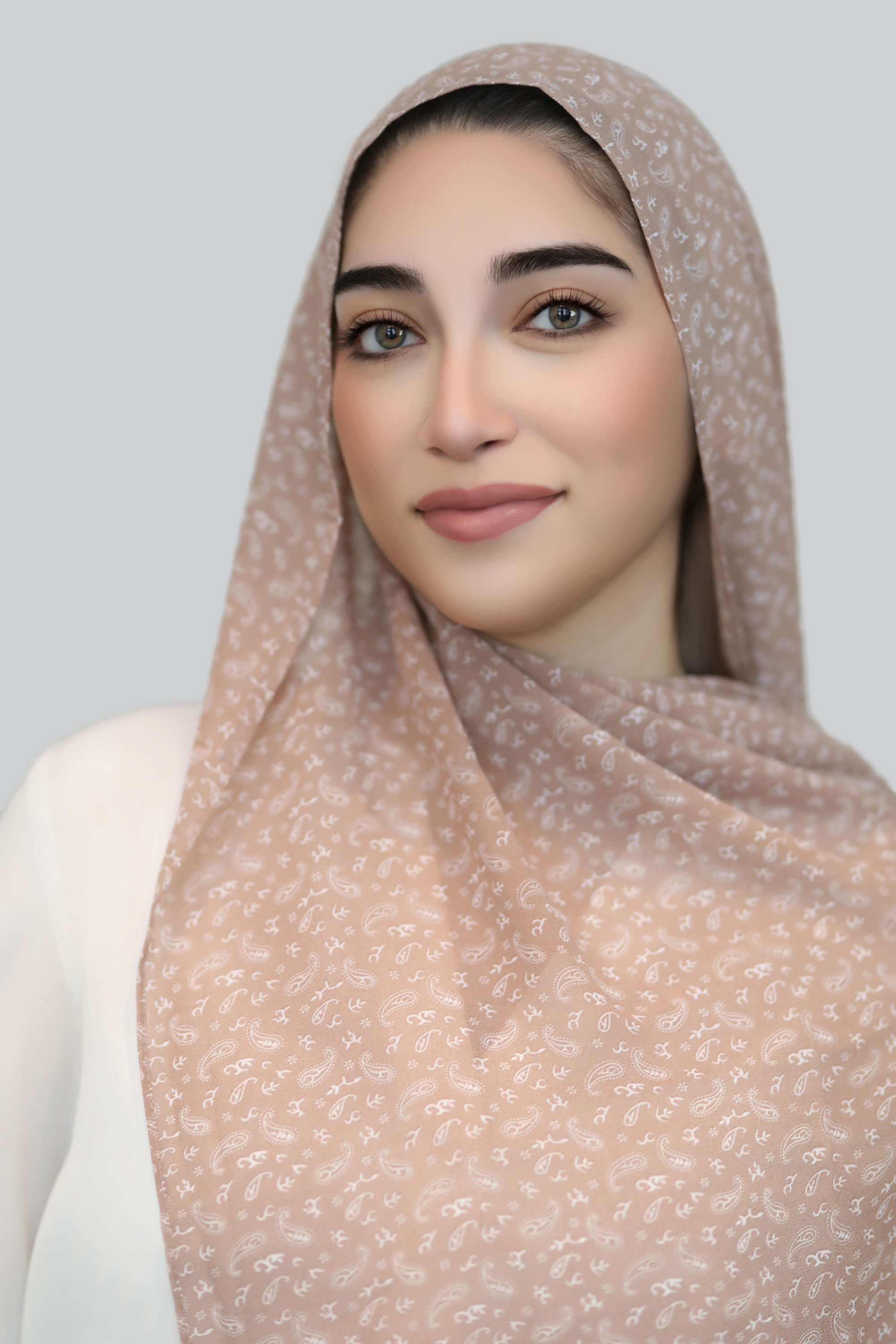 Champagne Paisley Chiffon Hijab
