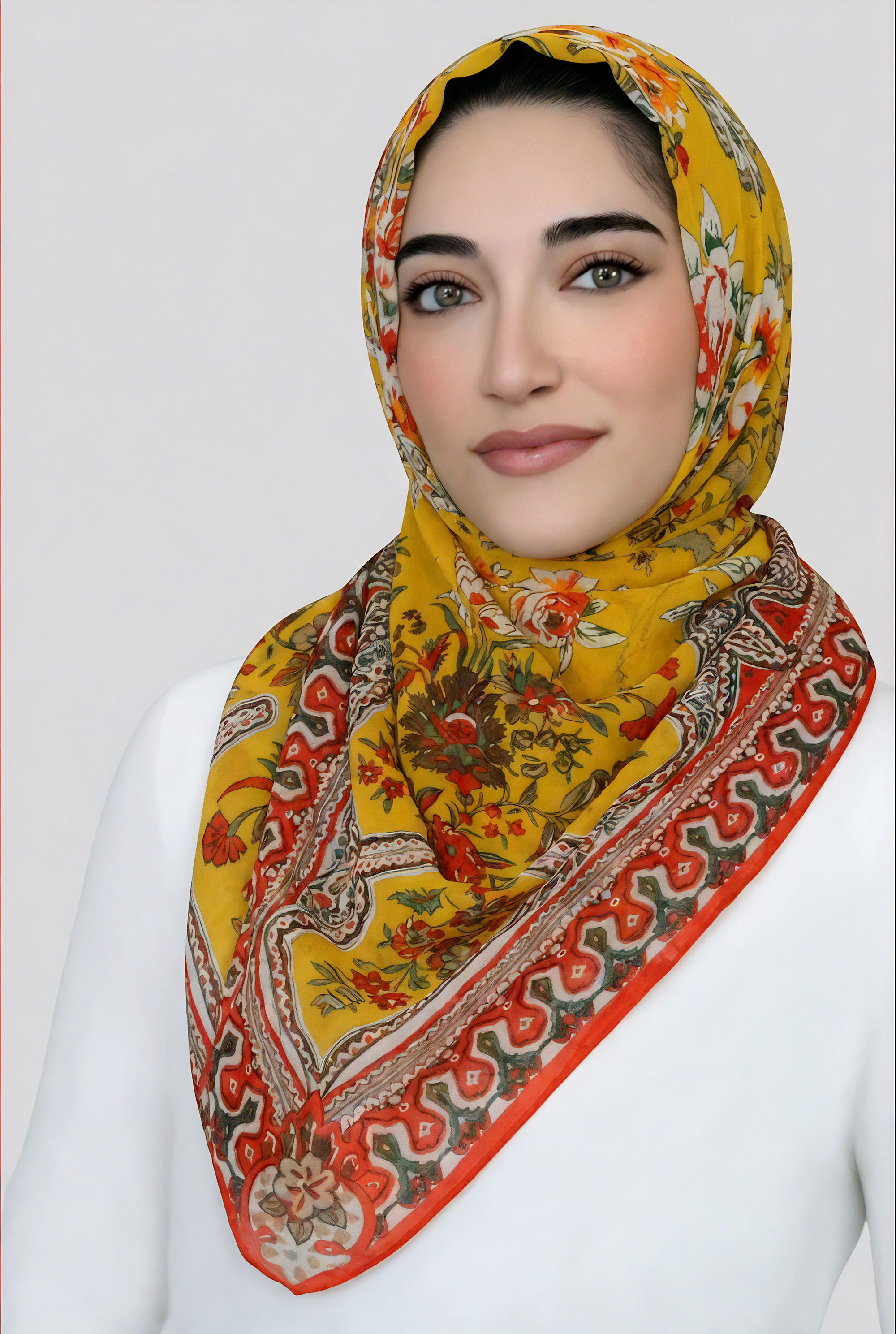 Mosaic Square Hijab-Yellow
