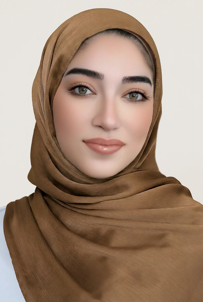 Satin Crinkle Hijab-Bronze
