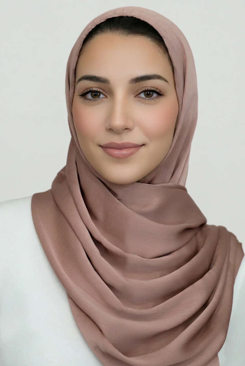 Satin Crinkle Hijab-Coral Reef
