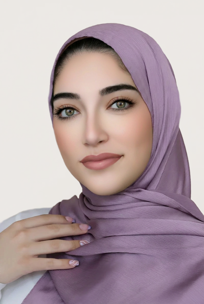 Satin Crinkle Hijab-Lavendar