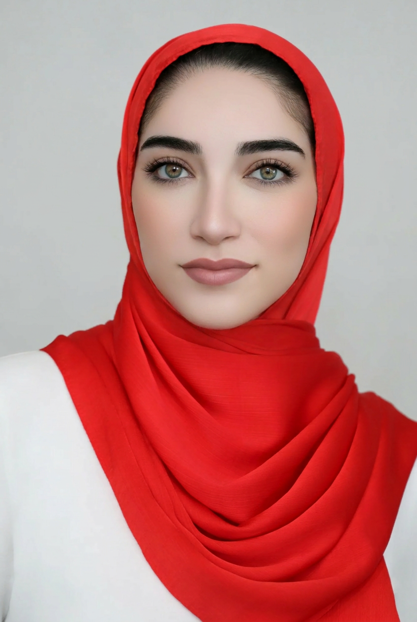 Satin Crinkle Hijab-Red