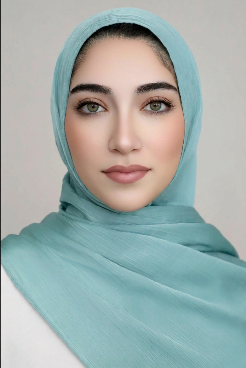 Satin Crinkle Hijab-Sea Foam