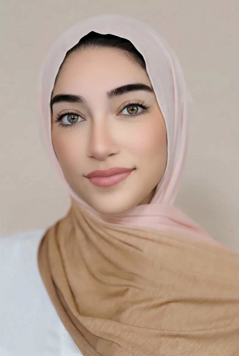 Small Ombre Jersey Hijab-Tan Peach