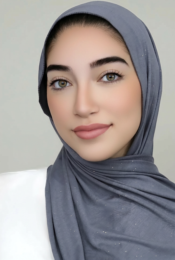 Small Shimmer Jersey Hijab-Dark Gray