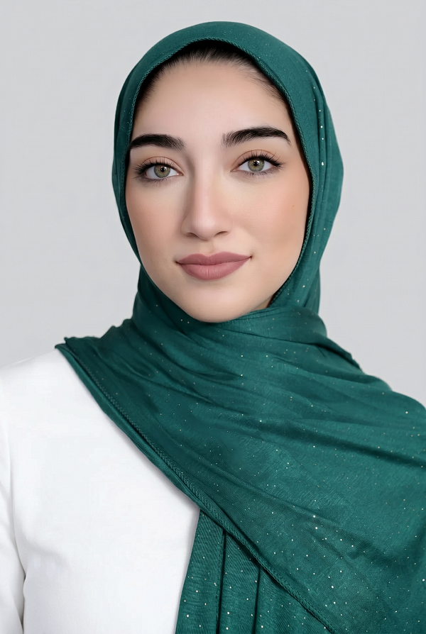 Small Shimmer Jersey HIjab-Emerald