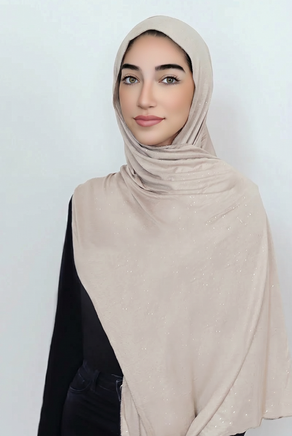 Small Shimmer Jersey HIjab-Seashell