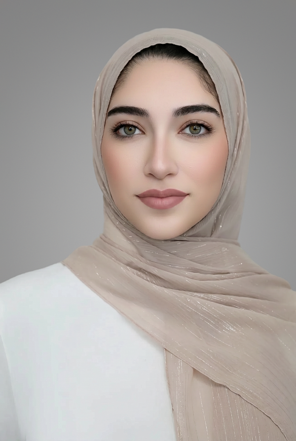 Lurex Shimmer Chiffon Hijab-Tan