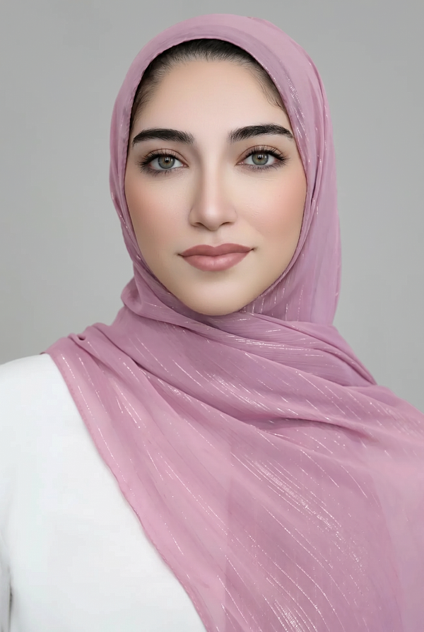 Lurex Shimmer Chiffon Hijab-Rose