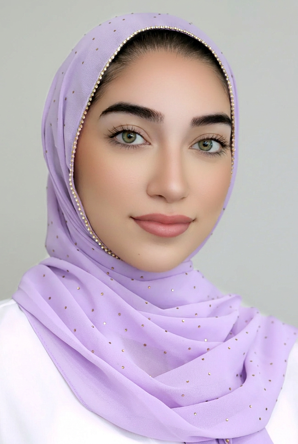Elegant Lilac Chiffon Hijab