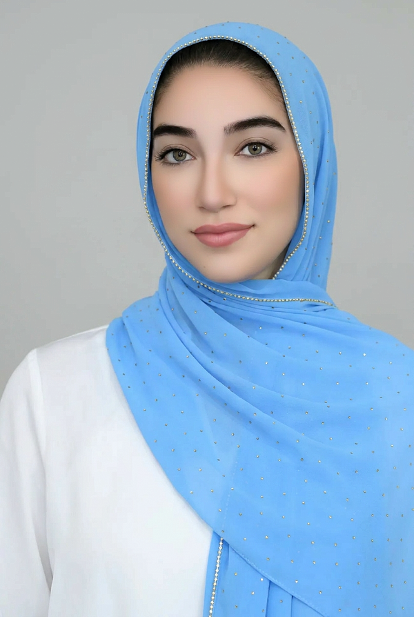 Stone Edge Chiffon Hijab Blue