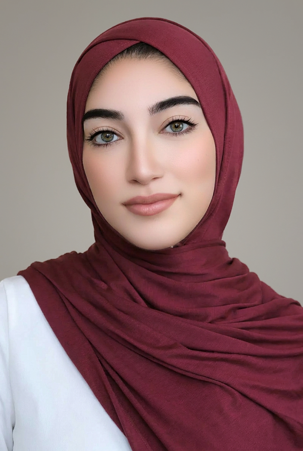 Criss Cross Instant Jersey Hijab-Maroon