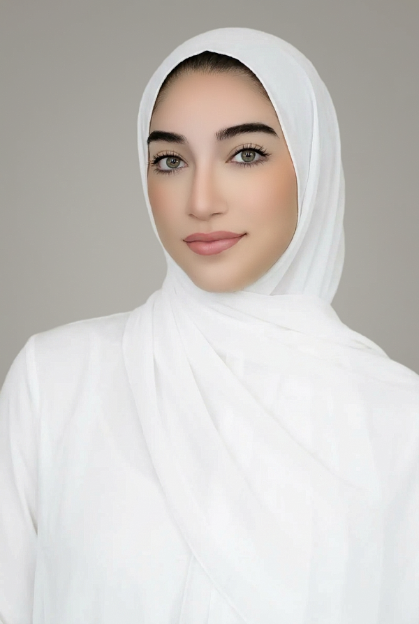 Slit Instant Jersey Hijab-White