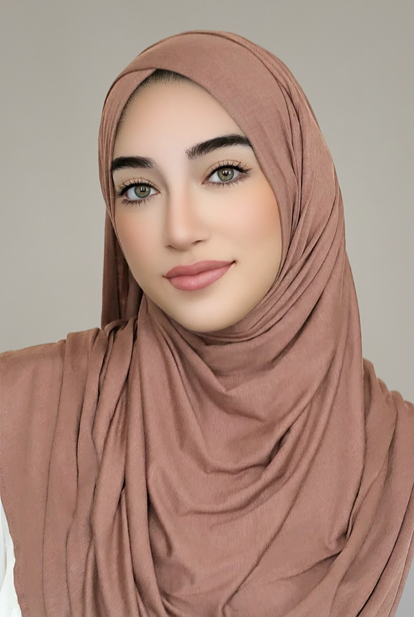 Criss Cross Instant Jersey Hijab-Light Brown