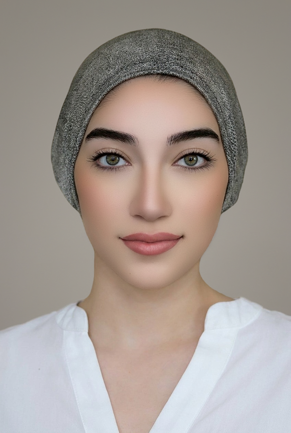Python Metallic Shimmer Hijab Cap