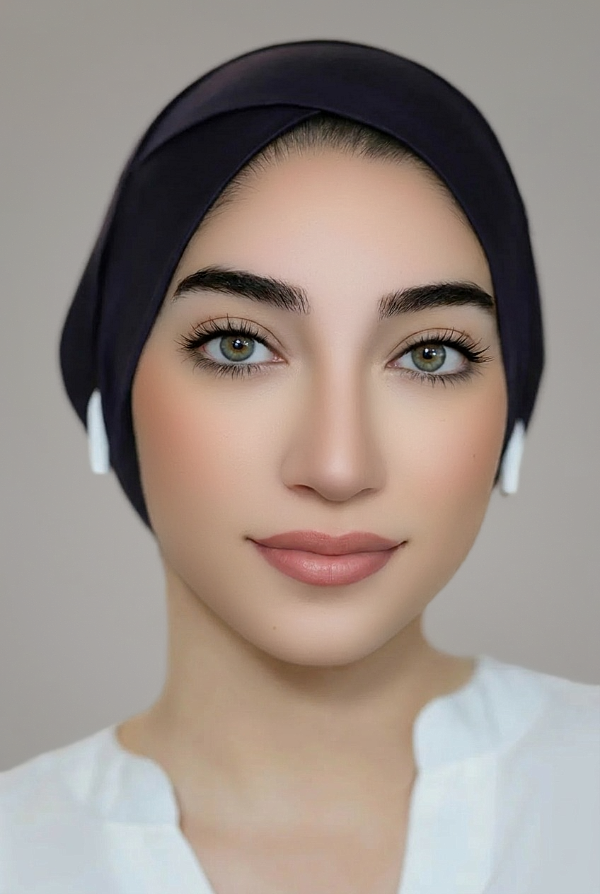 Slit Tie Back Criss Cross Bonnet-Navy