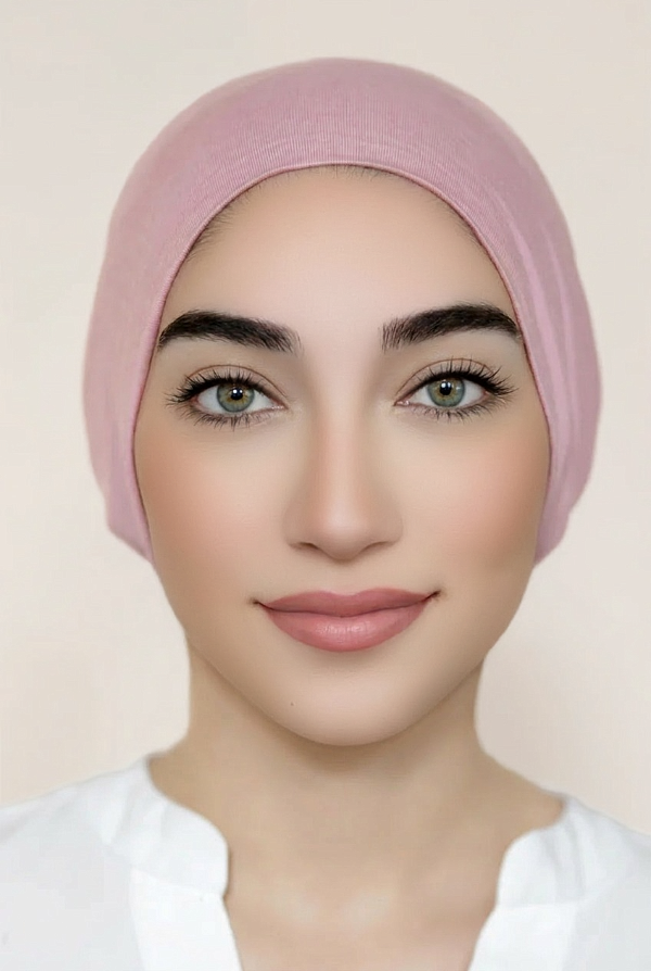 Seamless Tie-Back Bonnet-Rose Pink