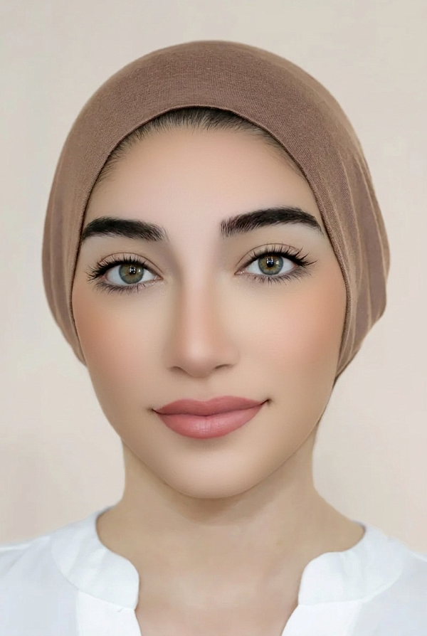 Seamless Tie-Back Bonnet-Light Brown