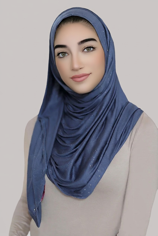 Shimmer Instant Jersey Hijab-Denim