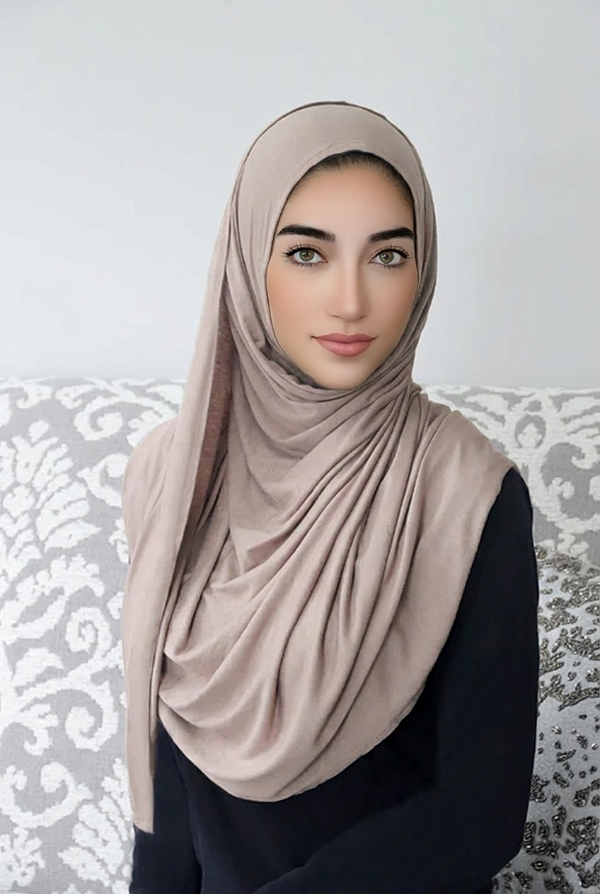 Instant Jersey Hijab-Taupe