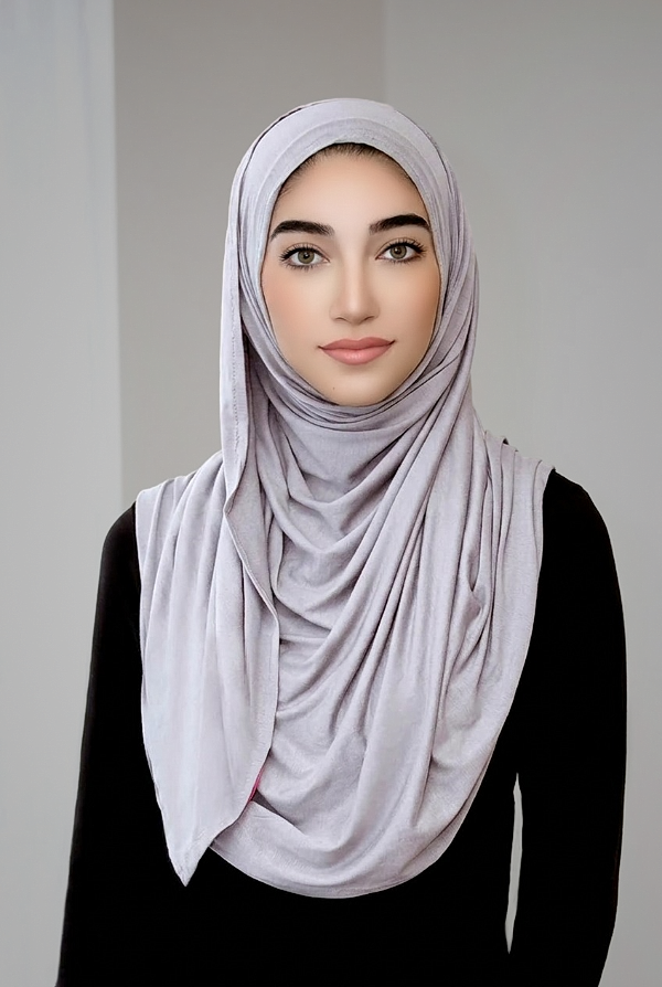 Instant Jersey Hijab-Light Gray