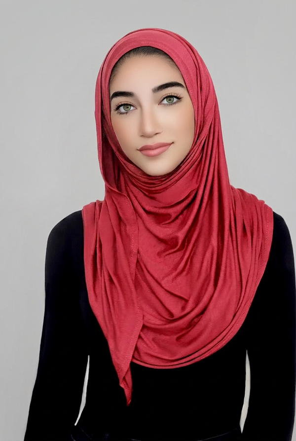Instant Jersey Hijab-Brick